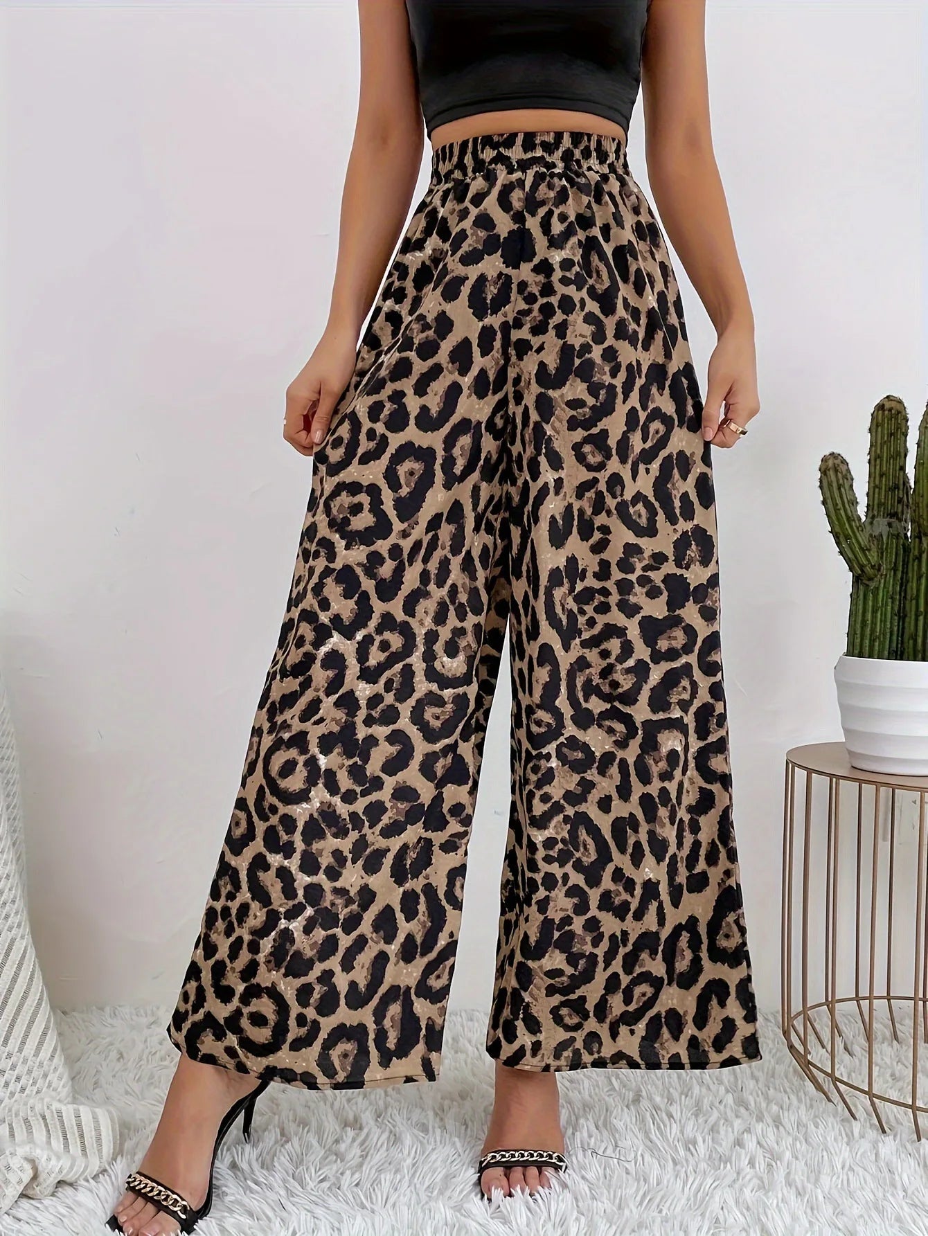 2025 summer INS trendy temperament leopard print casual straigh...