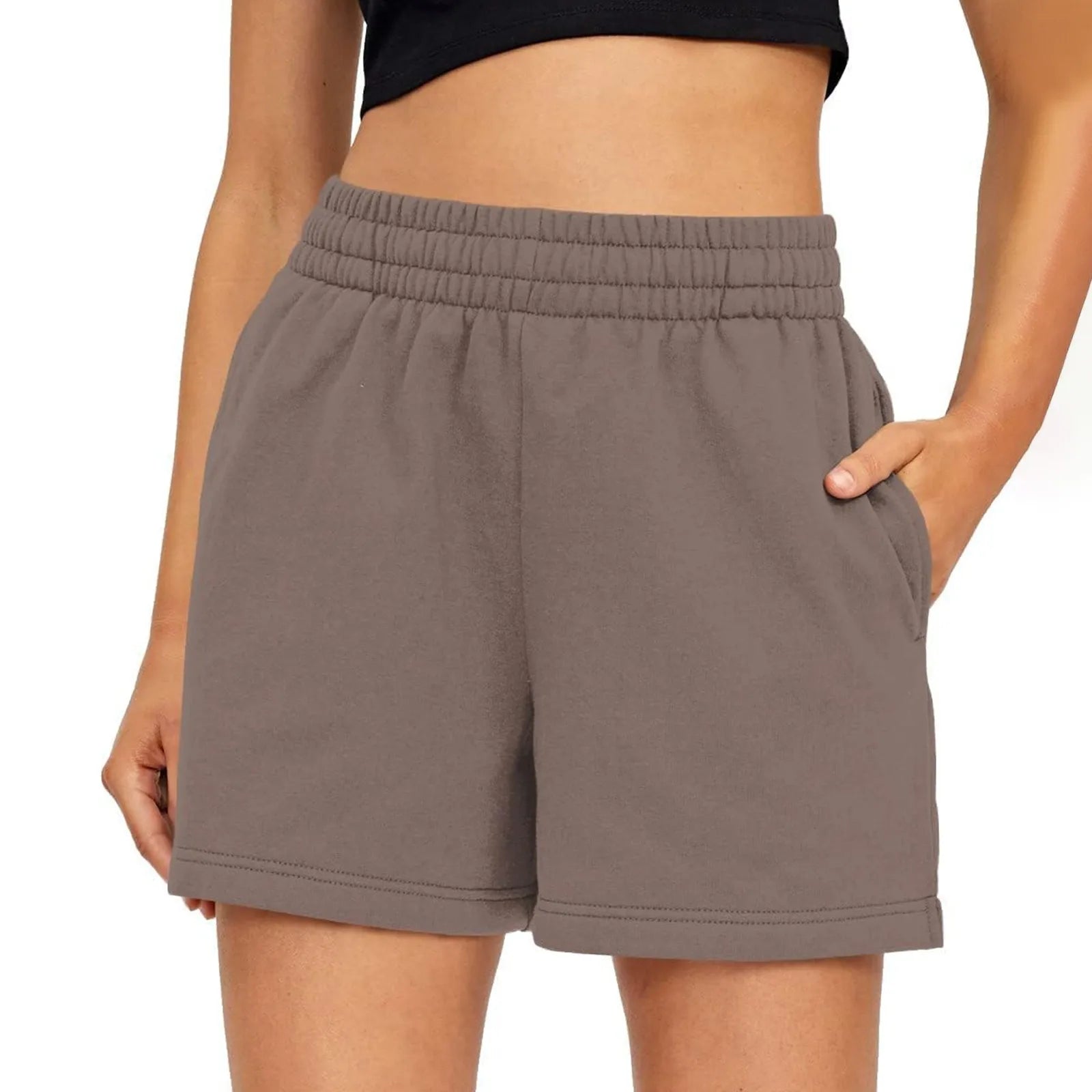 Plain Color Sports Shorts Casual Summer Comfortable And Soft El...