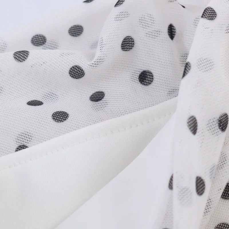 Summer Polka Dot A-Line Long Skirt Women High Waist Pleated MIDI Skirts Female Elegant Holidays Wear 2026 New